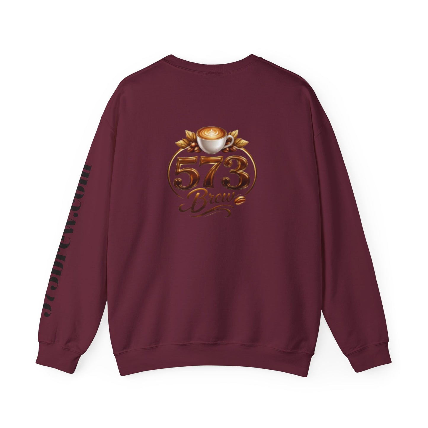 Coffee Logo Crewneck Sweatshirt — “573 Brew” Fresh Roasted Coffee Design