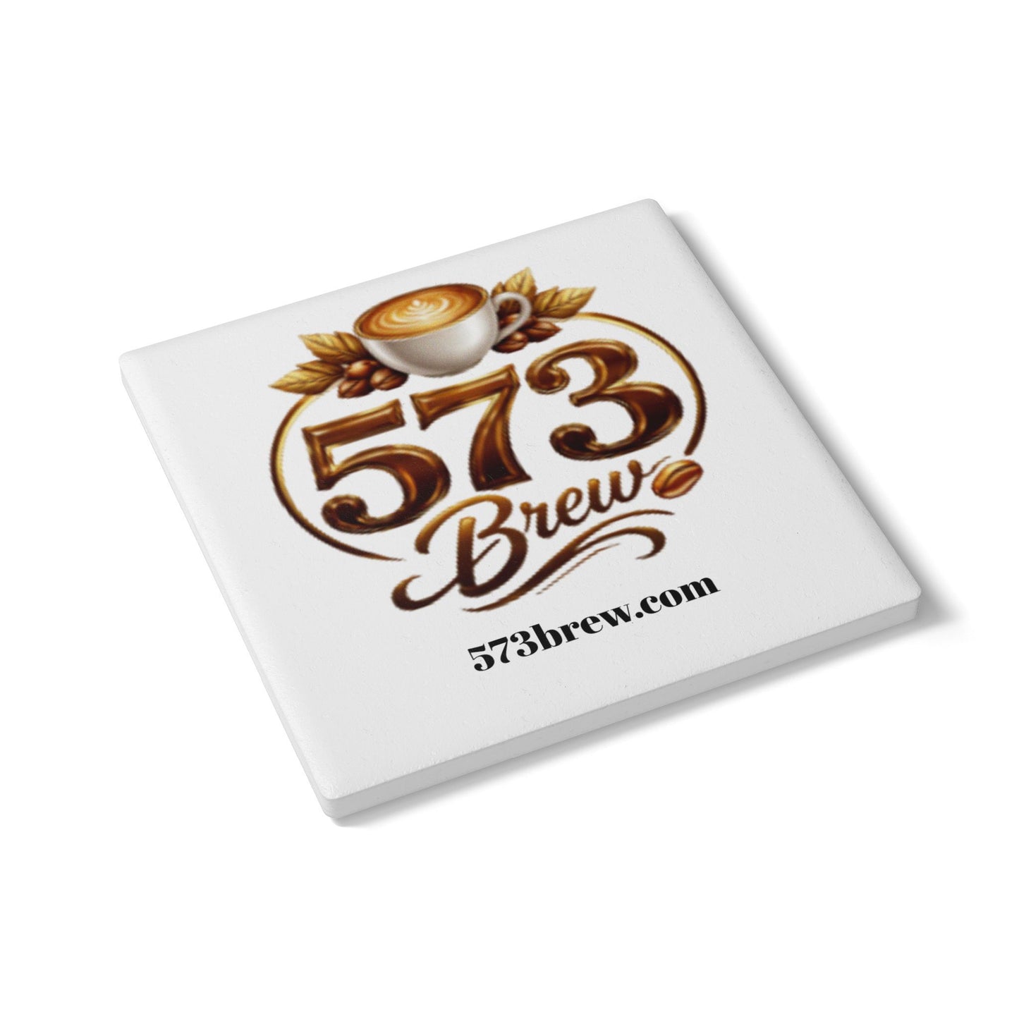 573 Brew Ceramic Coaster — Coffee Logo Drink Coaster