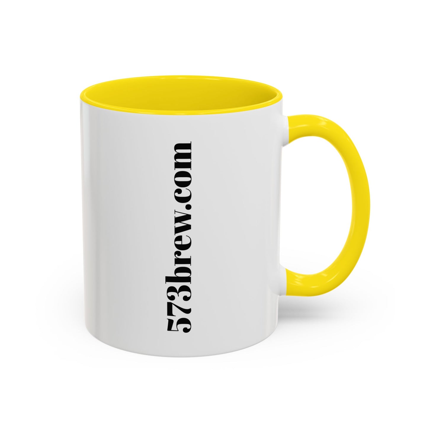 573brew.com Accent Coffee Mug – Black-Trim Ceramic Coffee Cup (11/15oz)