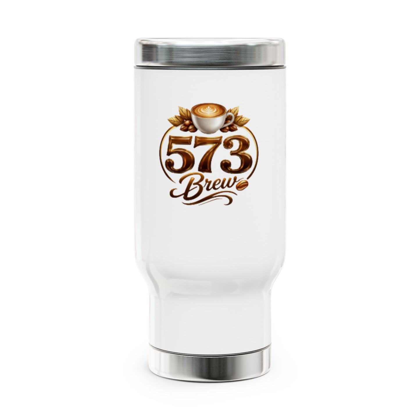 573 Brew Stainless Steel Travel Mug with Handle — 14oz Insulated Coffee Tumbler