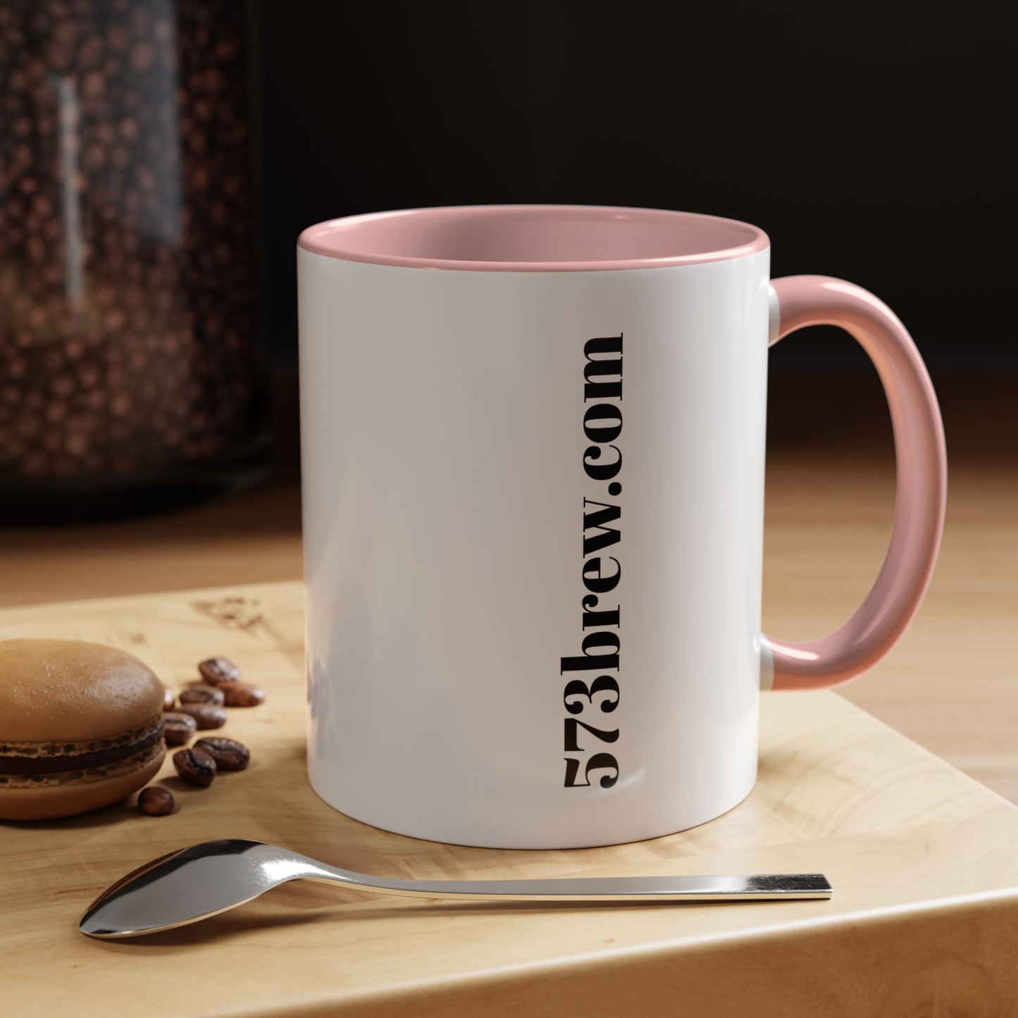 573brew.com Accent Coffee Mug – Black-Trim Ceramic Coffee Cup (11/15oz)