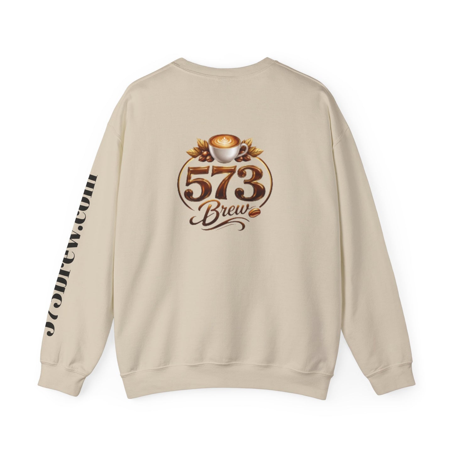 Coffee Logo Crewneck Sweatshirt — “573 Brew” Fresh Roasted Coffee Design