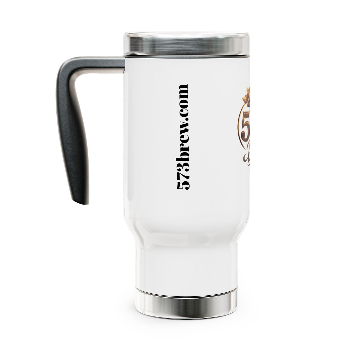 573 Brew Stainless Steel Travel Mug with Handle — 14oz Insulated Coffee Tumbler