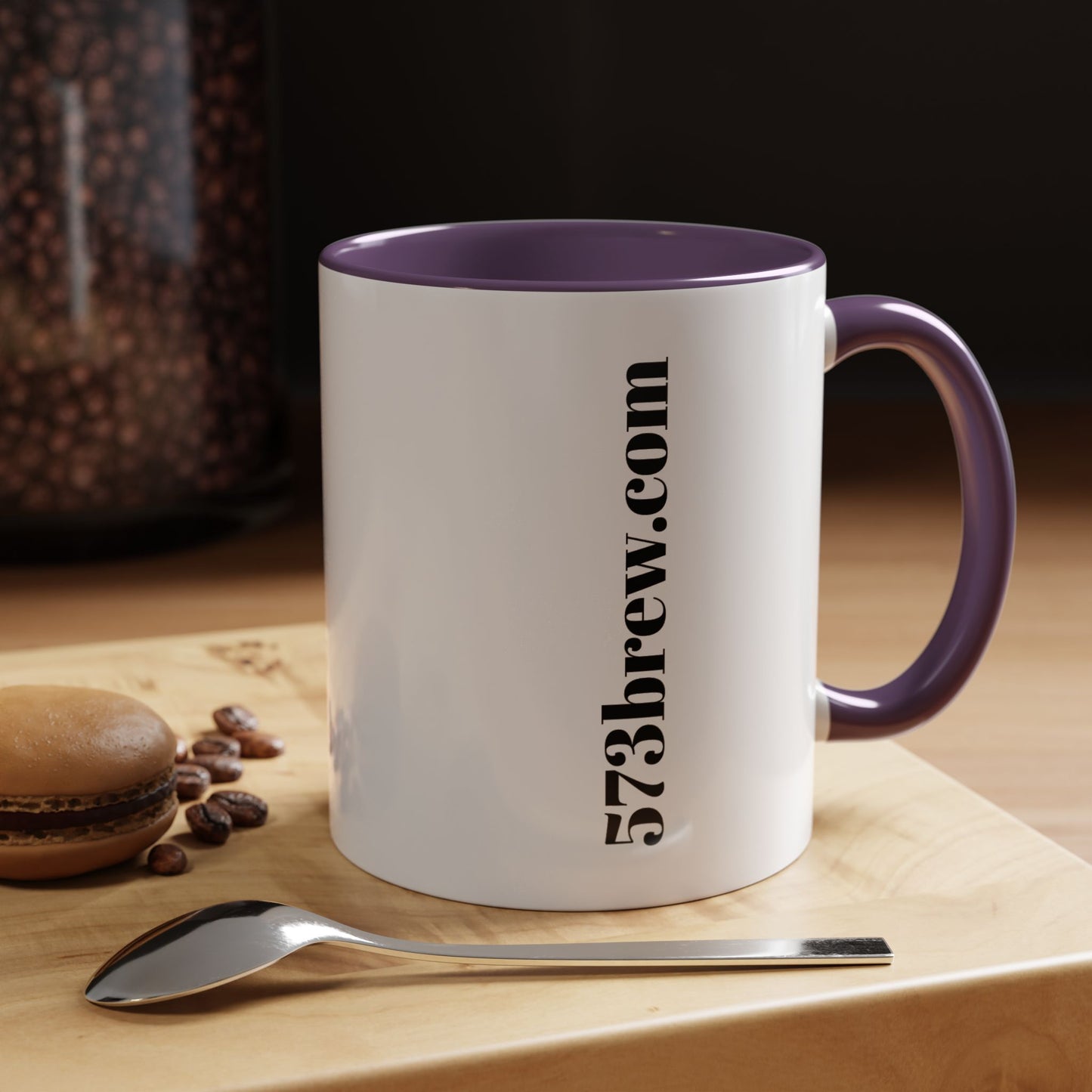 573brew.com Accent Coffee Mug – Black-Trim Ceramic Coffee Cup (11/15oz)