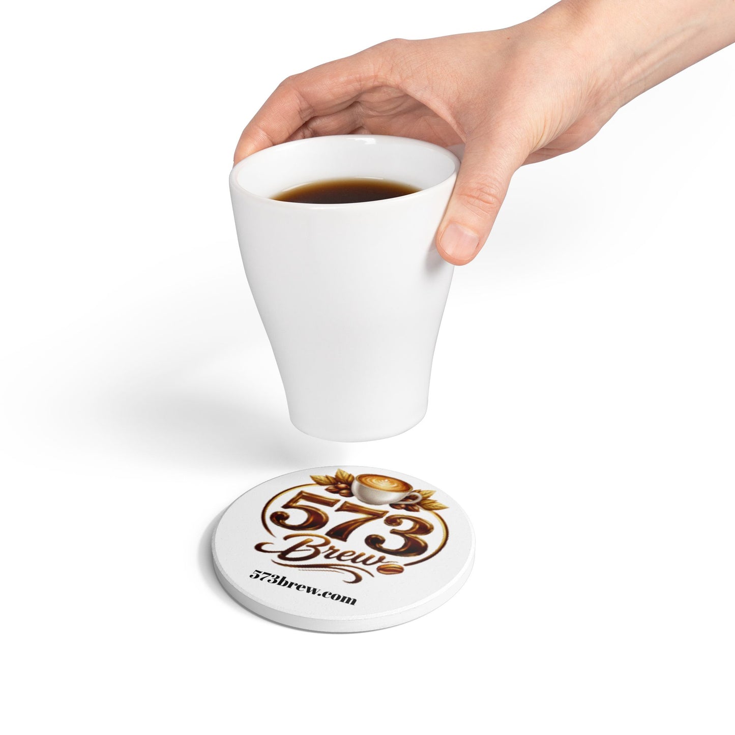 573 Brew Ceramic Coaster — Coffee Logo Drink Coaster