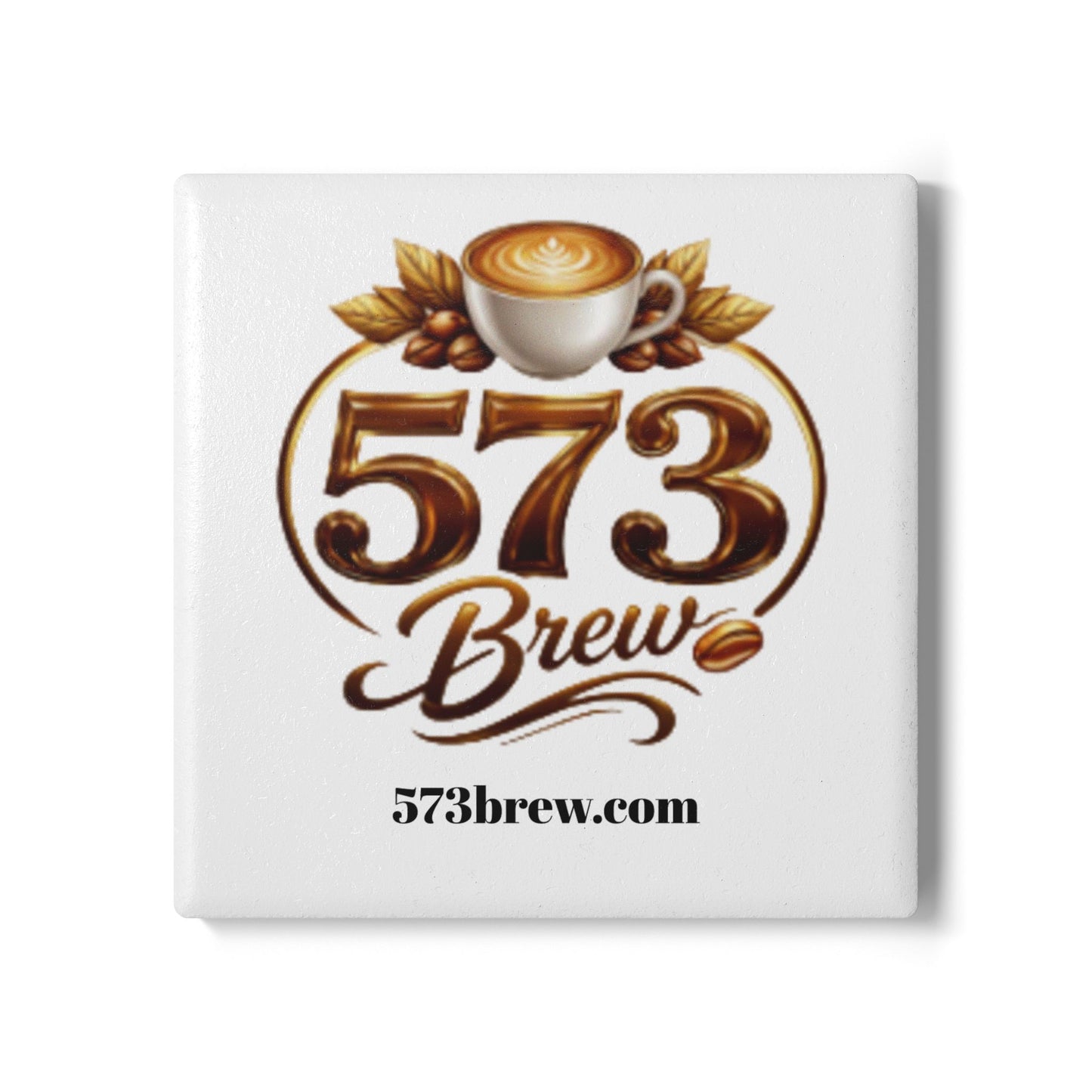 573 Brew Ceramic Coaster — Coffee Logo Drink Coaster