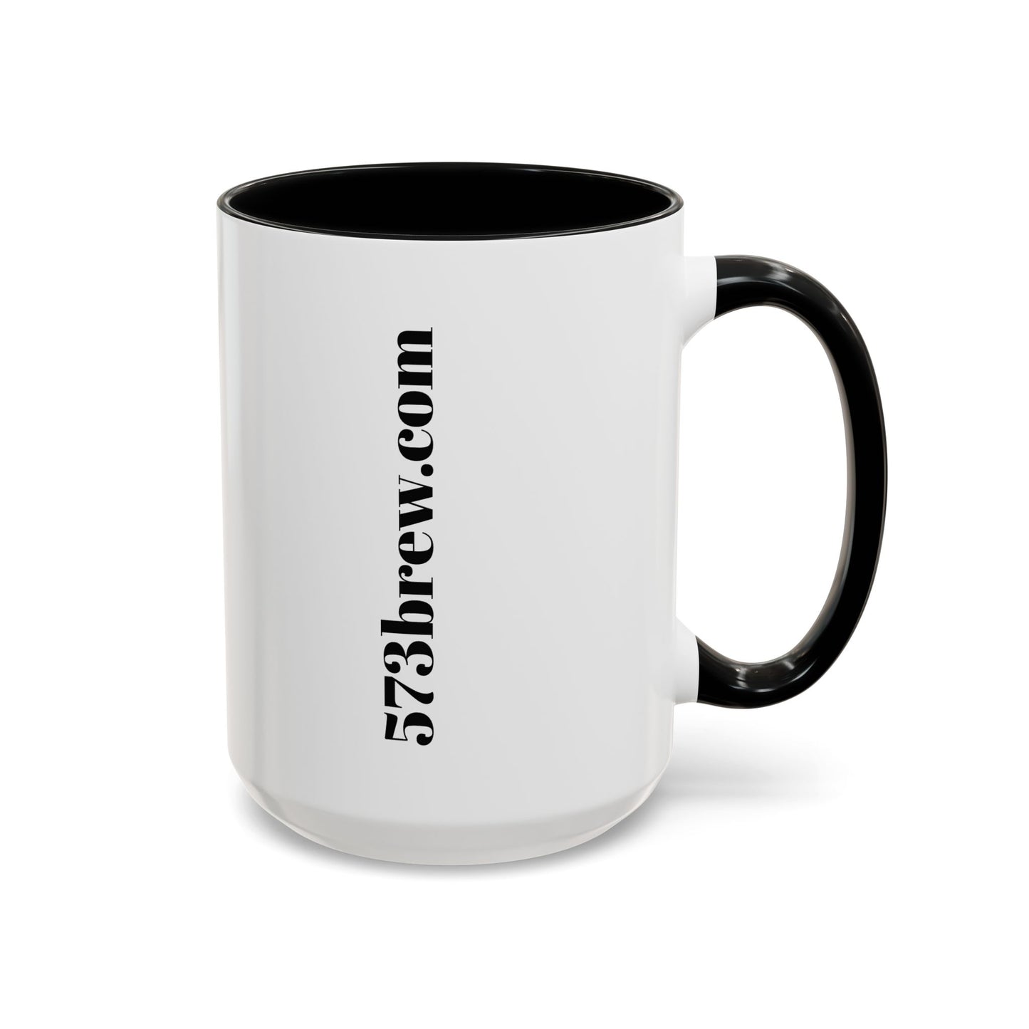 573brew.com Accent Coffee Mug – Black-Trim Ceramic Coffee Cup (11/15oz)