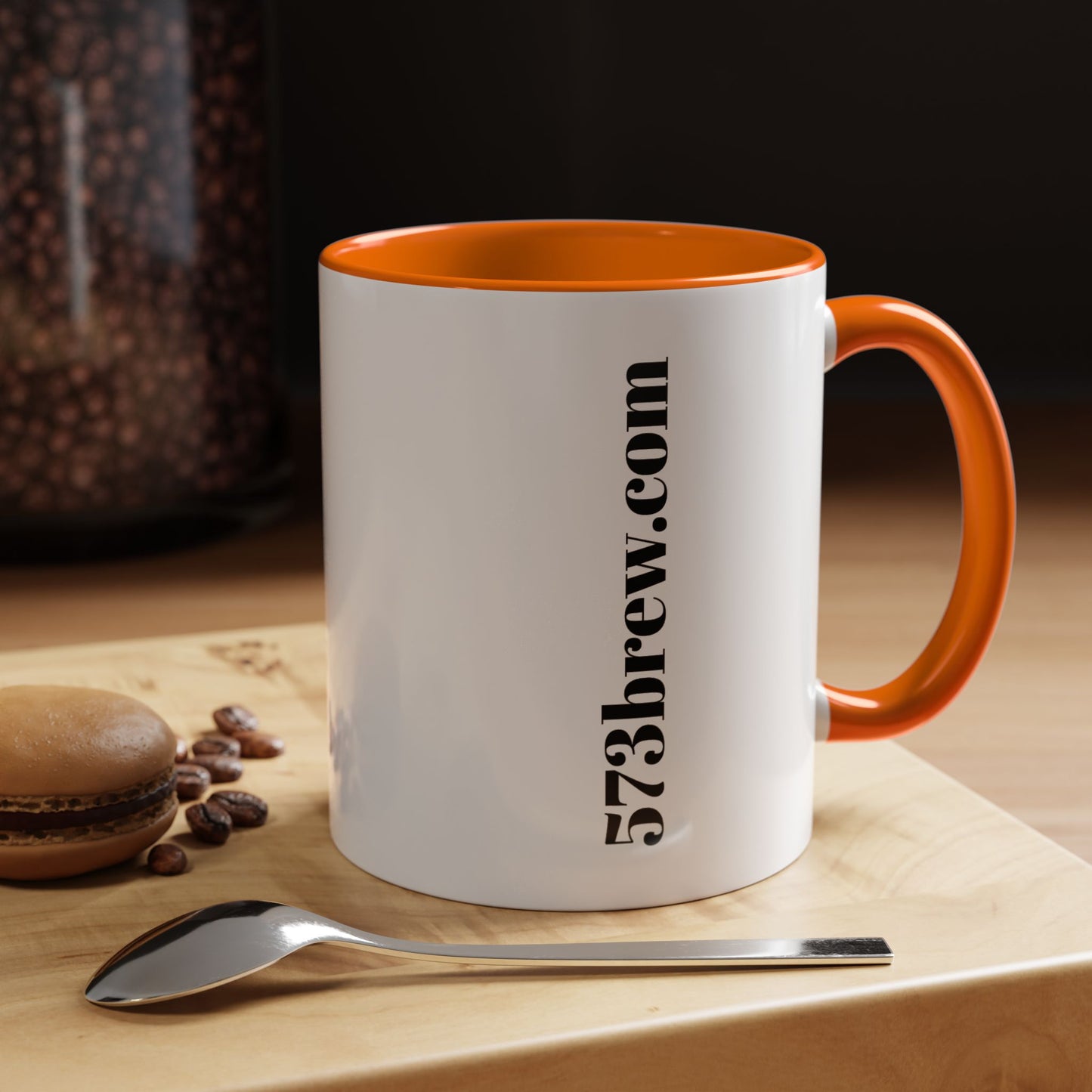 573brew.com Accent Coffee Mug – Black-Trim Ceramic Coffee Cup (11/15oz)
