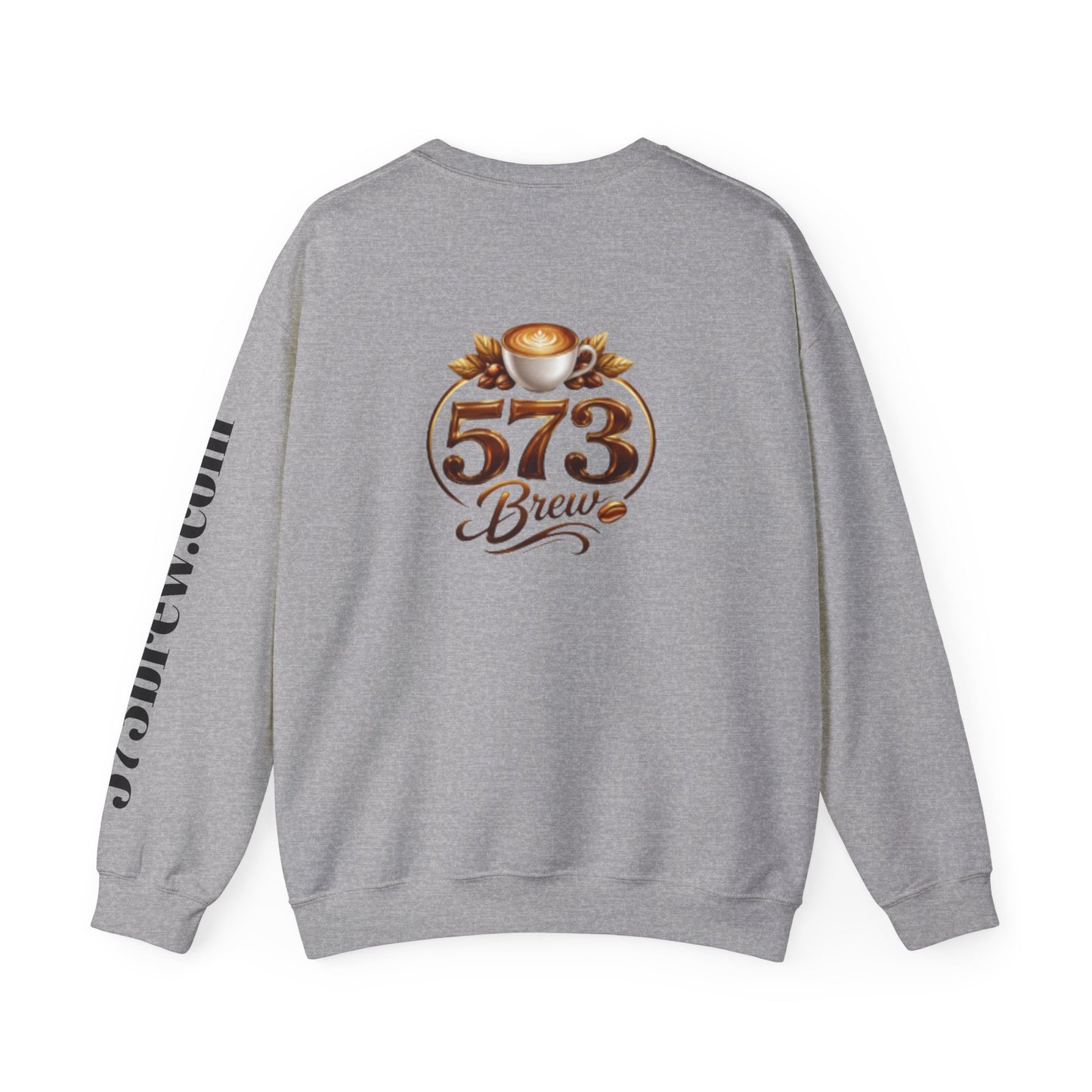 Coffee Logo Crewneck Sweatshirt — “573 Brew” Fresh Roasted Coffee Design