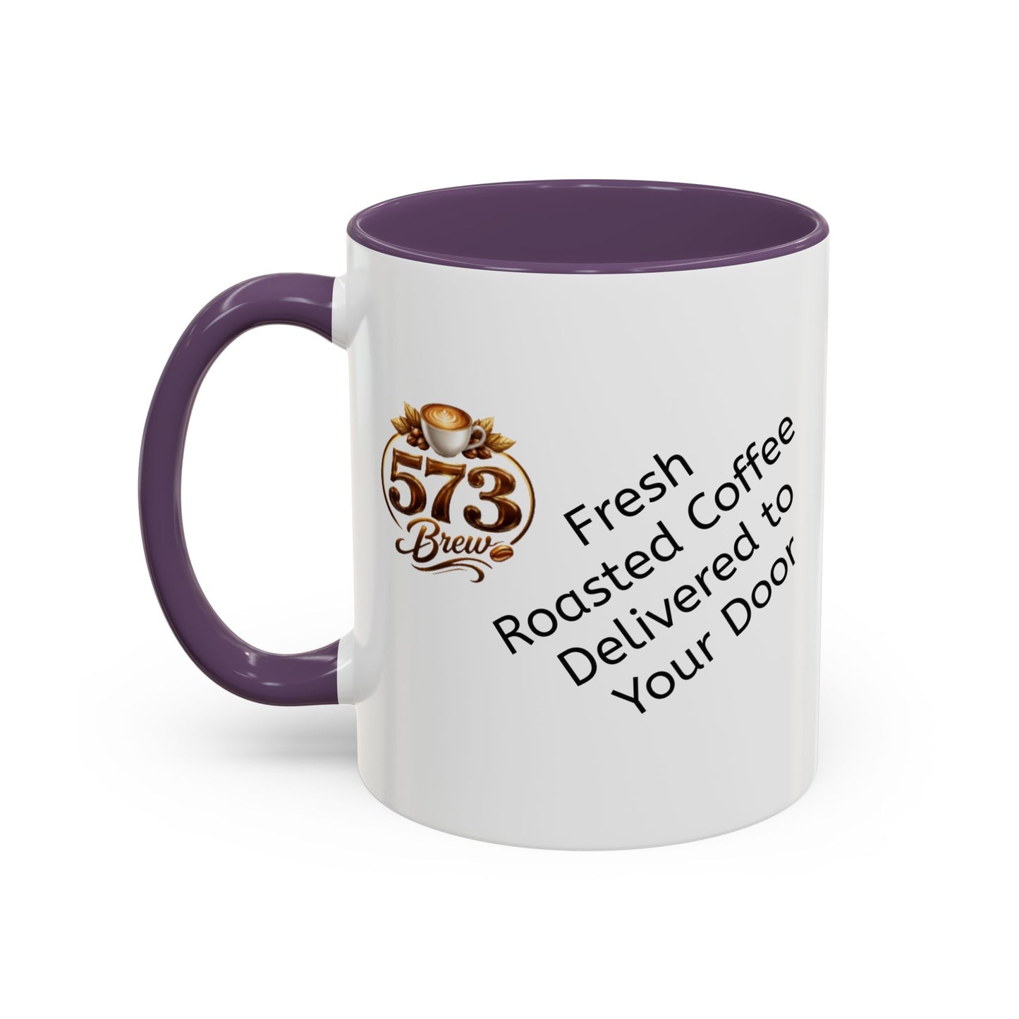 573brew.com Accent Coffee Mug – Black-Trim Ceramic Coffee Cup (11/15oz)