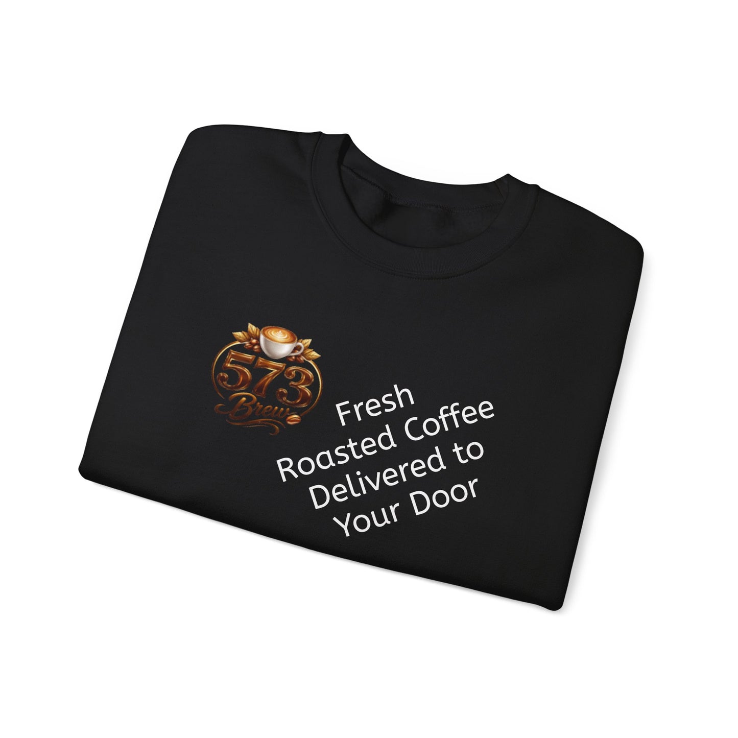 Coffee Logo Crewneck Sweatshirt — “573 Brew” Fresh Roasted Coffee Design