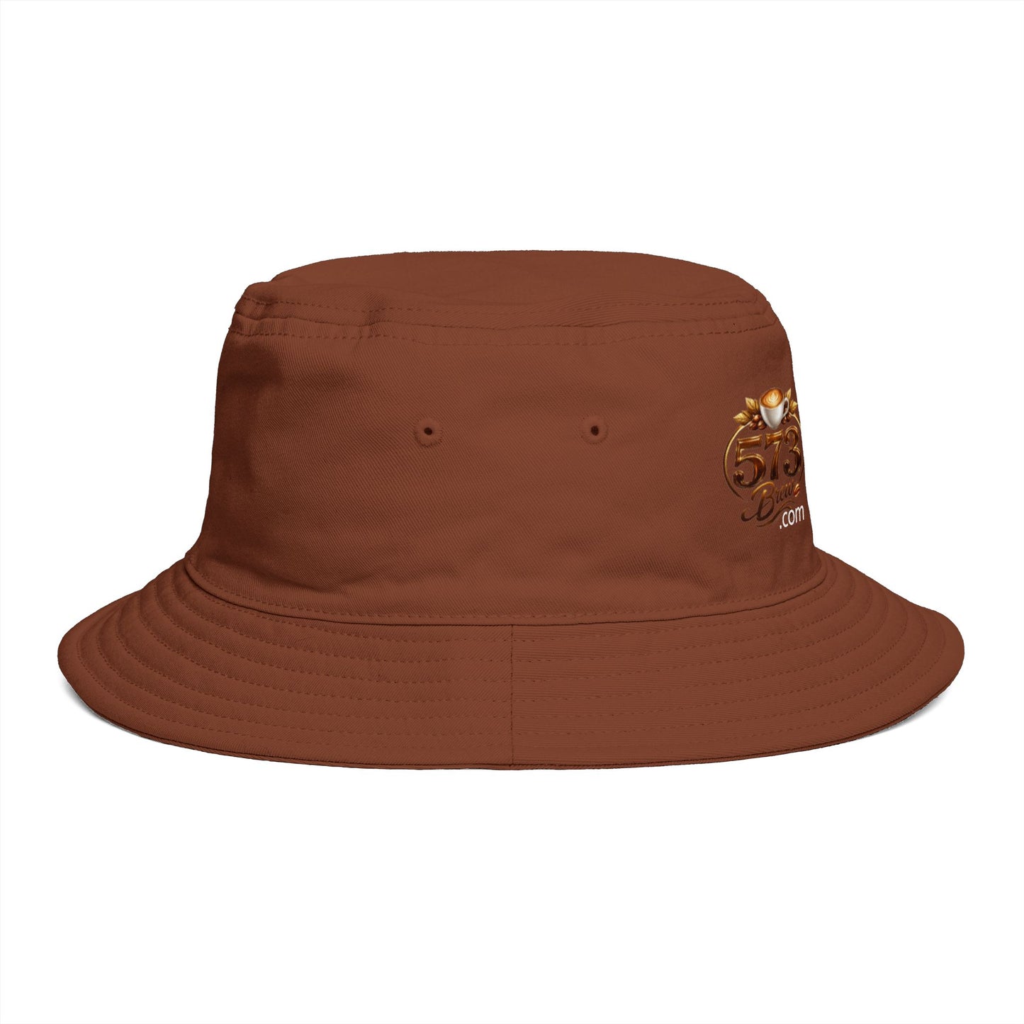 Coffee Brand Brown Bucket Hat — "Fresh Roasted Coffee Delivered to Your Door"