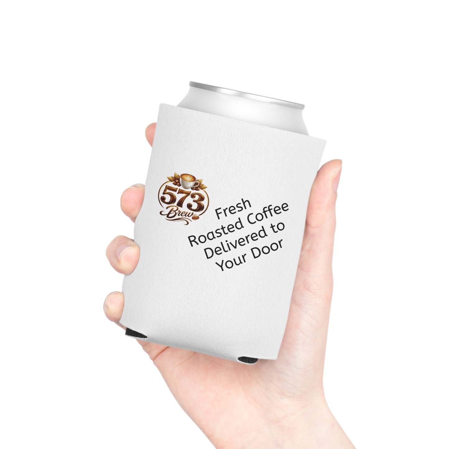 Can Cooler — 573 Brew Coffee Logo Can Cooler ("Fresh Roasted Coffee Delivered to Your Door")