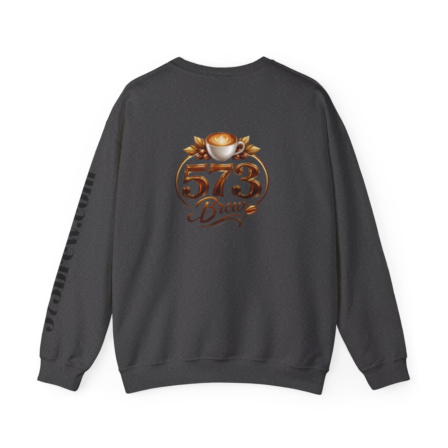 Coffee Logo Crewneck Sweatshirt — “573 Brew” Fresh Roasted Coffee Design