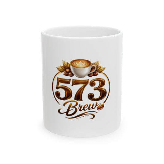 573 Brew Coffee Mug — Ceramic Coffee Lover Gift (11oz, 15oz)