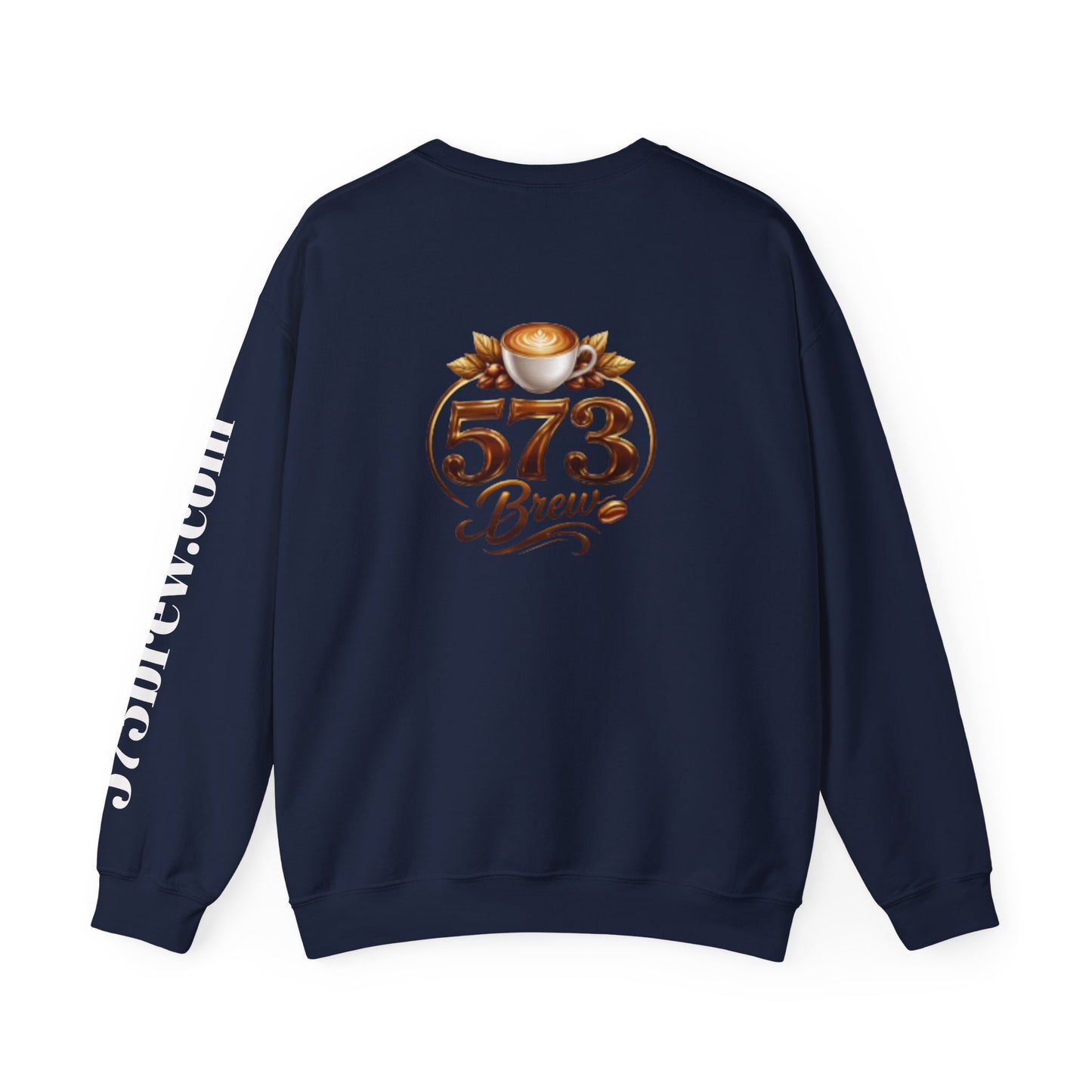 Coffee Logo Crewneck Sweatshirt — “573 Brew” Fresh Roasted Coffee Design