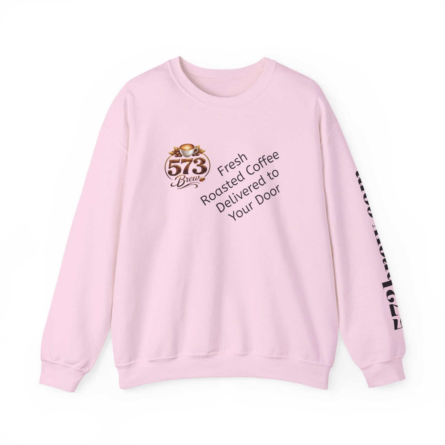 Coffee Logo Crewneck Sweatshirt — “573 Brew” Fresh Roasted Coffee Design