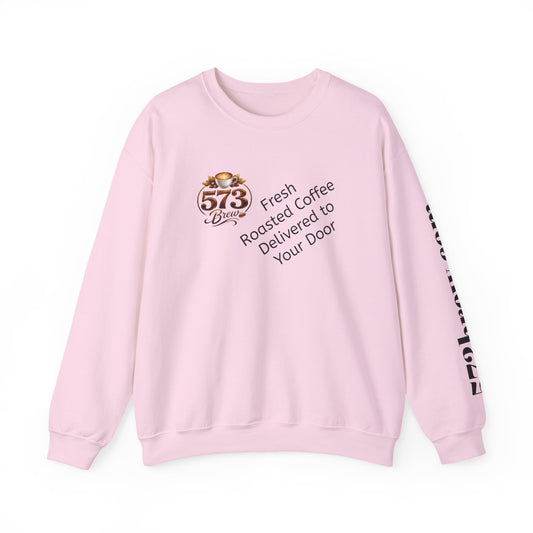 Coffee Logo Crewneck Sweatshirt — “573 Brew” Fresh Roasted Coffee Design