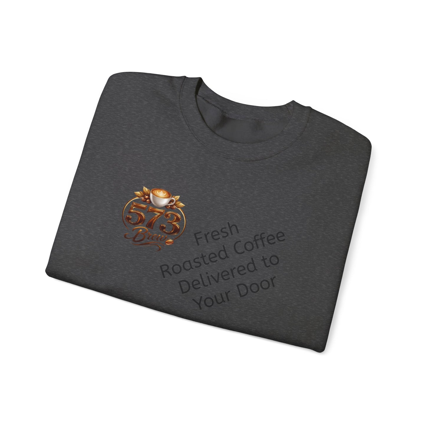 Coffee Logo Crewneck Sweatshirt — “573 Brew” Fresh Roasted Coffee Design