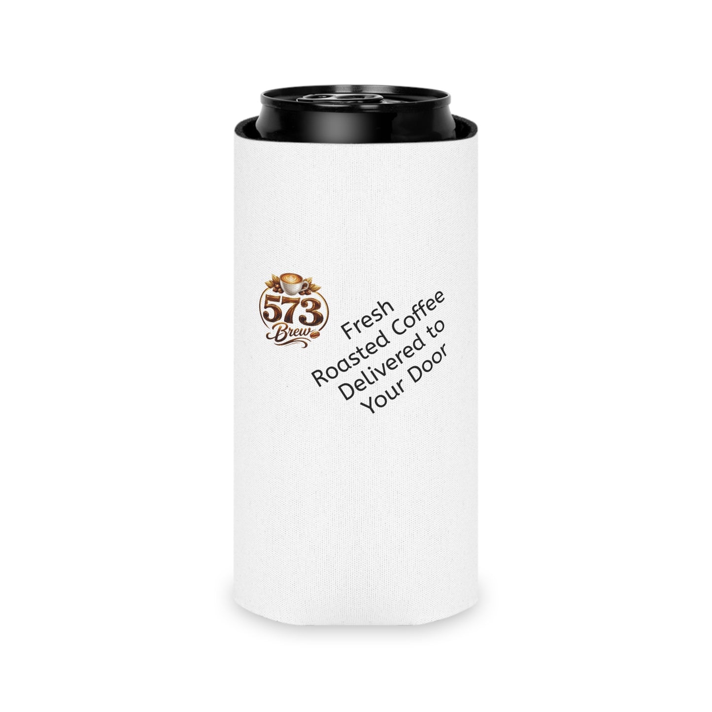 Can Cooler — 573 Brew Coffee Logo Can Cooler ("Fresh Roasted Coffee Delivered to Your Door")