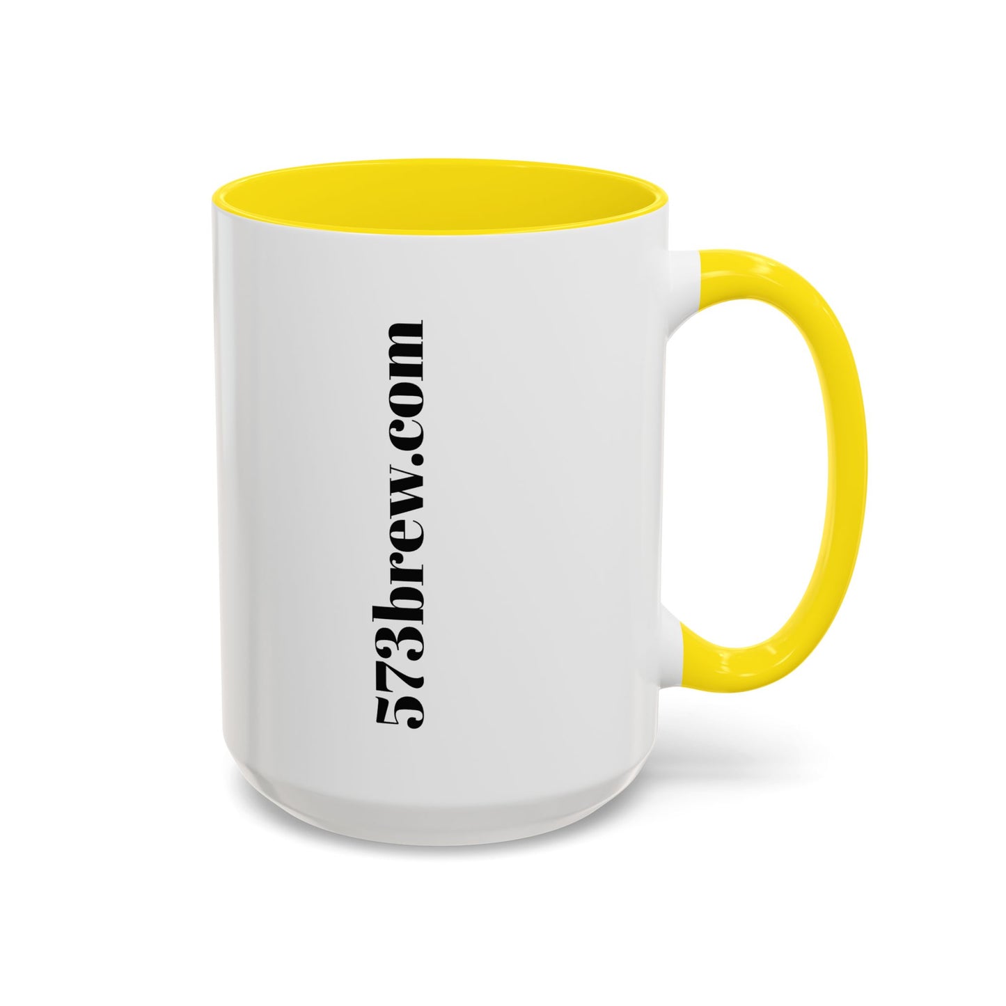 573brew.com Accent Coffee Mug – Black-Trim Ceramic Coffee Cup (11/15oz)