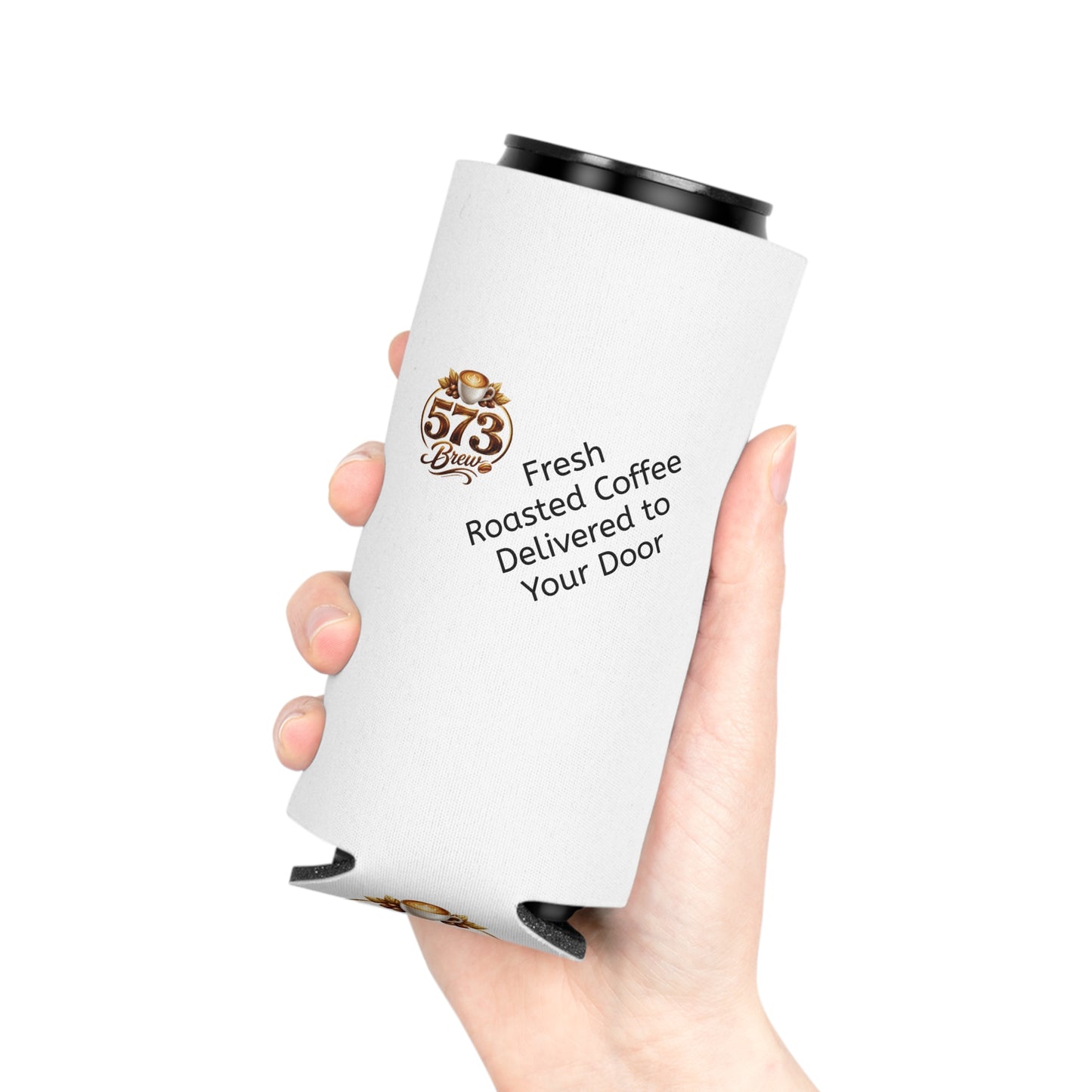Can Cooler — 573 Brew Coffee Logo Can Cooler ("Fresh Roasted Coffee Delivered to Your Door")