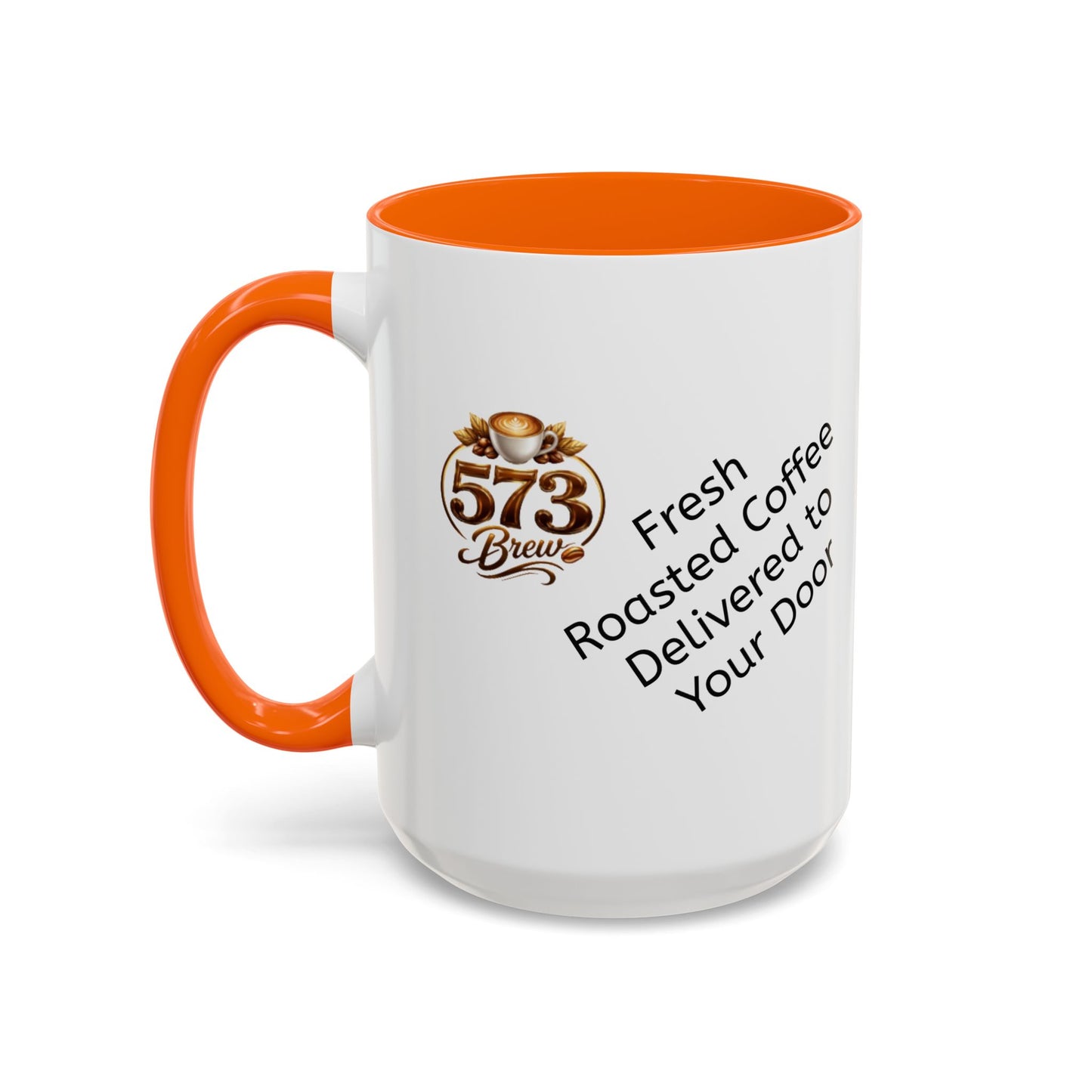 573brew.com Accent Coffee Mug – Black-Trim Ceramic Coffee Cup (11/15oz)