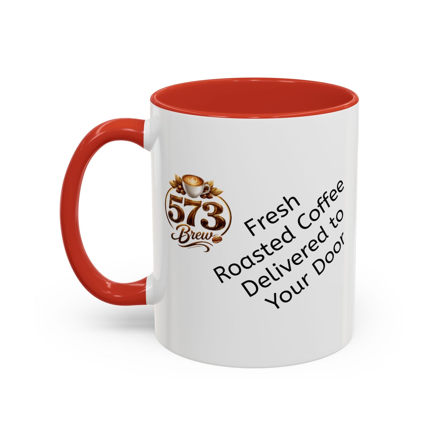 573brew.com Accent Coffee Mug – Black-Trim Ceramic Coffee Cup (11/15oz)