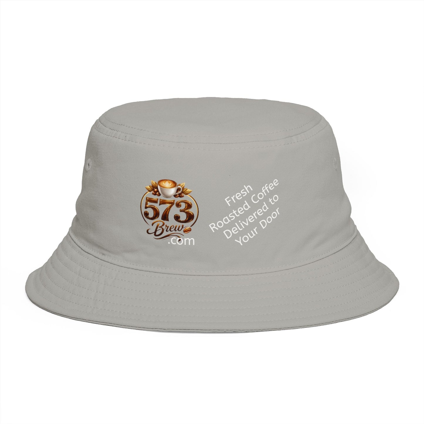 Coffee Brand Brown Bucket Hat — "Fresh Roasted Coffee Delivered to Your Door"