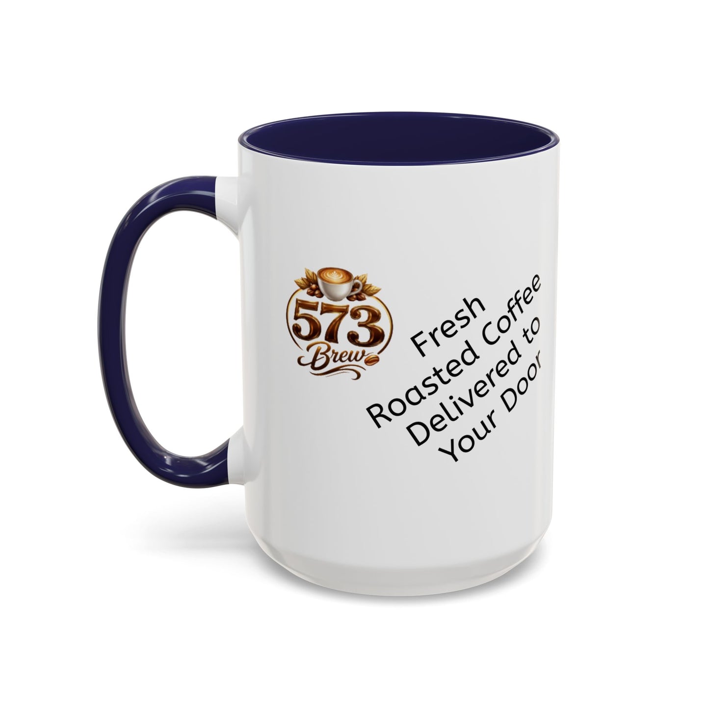 573brew.com Accent Coffee Mug – Black-Trim Ceramic Coffee Cup (11/15oz)
