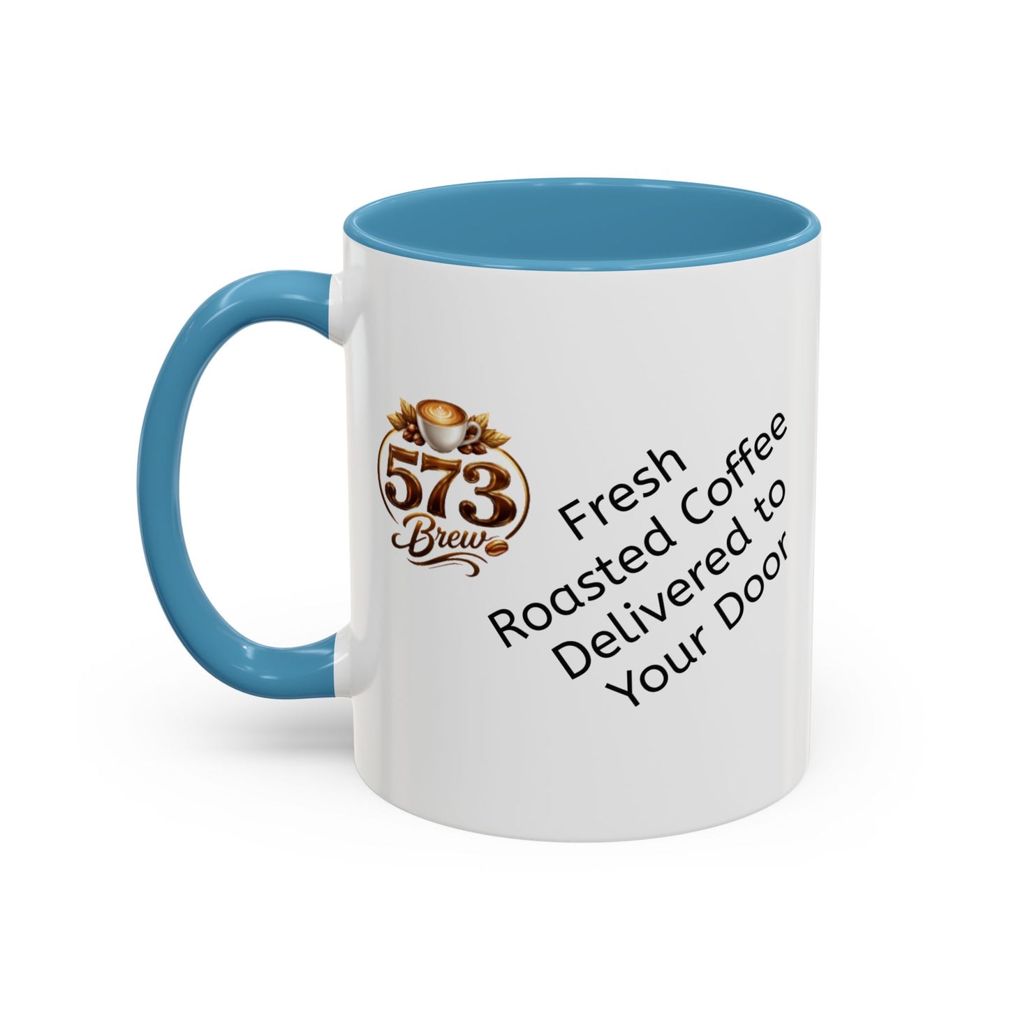 573brew.com Accent Coffee Mug – Black-Trim Ceramic Coffee Cup (11/15oz)