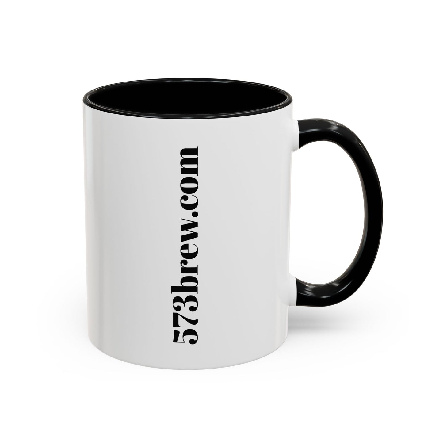 573brew.com Accent Coffee Mug – Black-Trim Ceramic Coffee Cup (11/15oz)