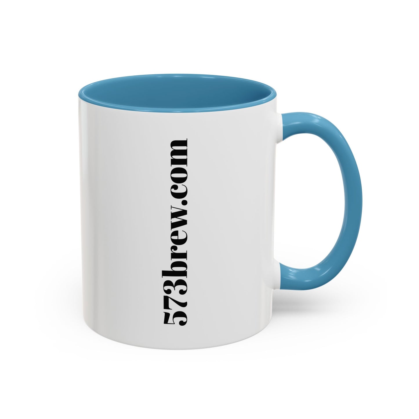 573brew.com Accent Coffee Mug – Black-Trim Ceramic Coffee Cup (11/15oz)