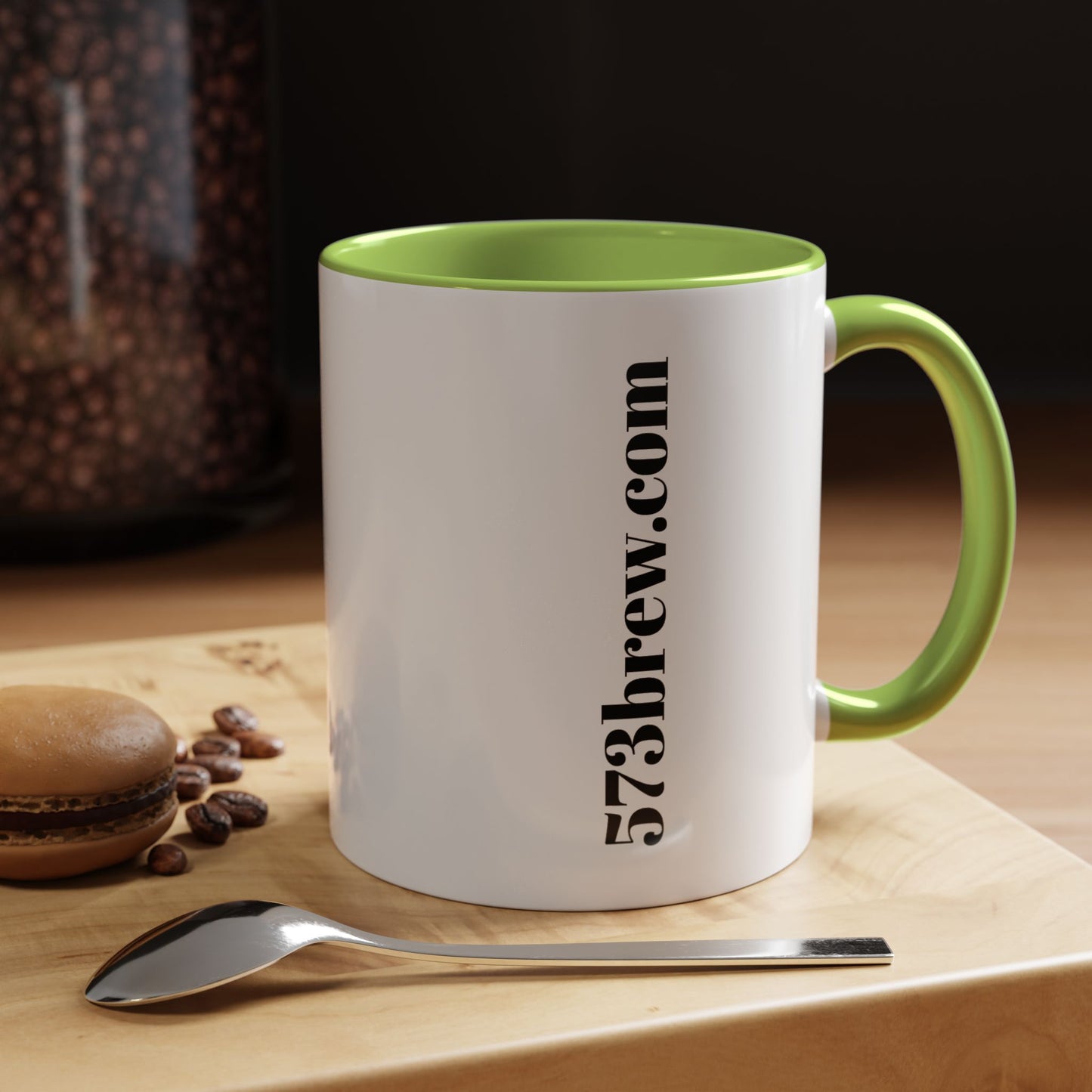 573brew.com Accent Coffee Mug – Black-Trim Ceramic Coffee Cup (11/15oz)