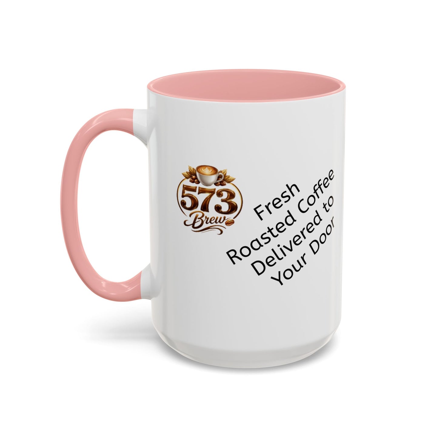 573brew.com Accent Coffee Mug – Black-Trim Ceramic Coffee Cup (11/15oz)