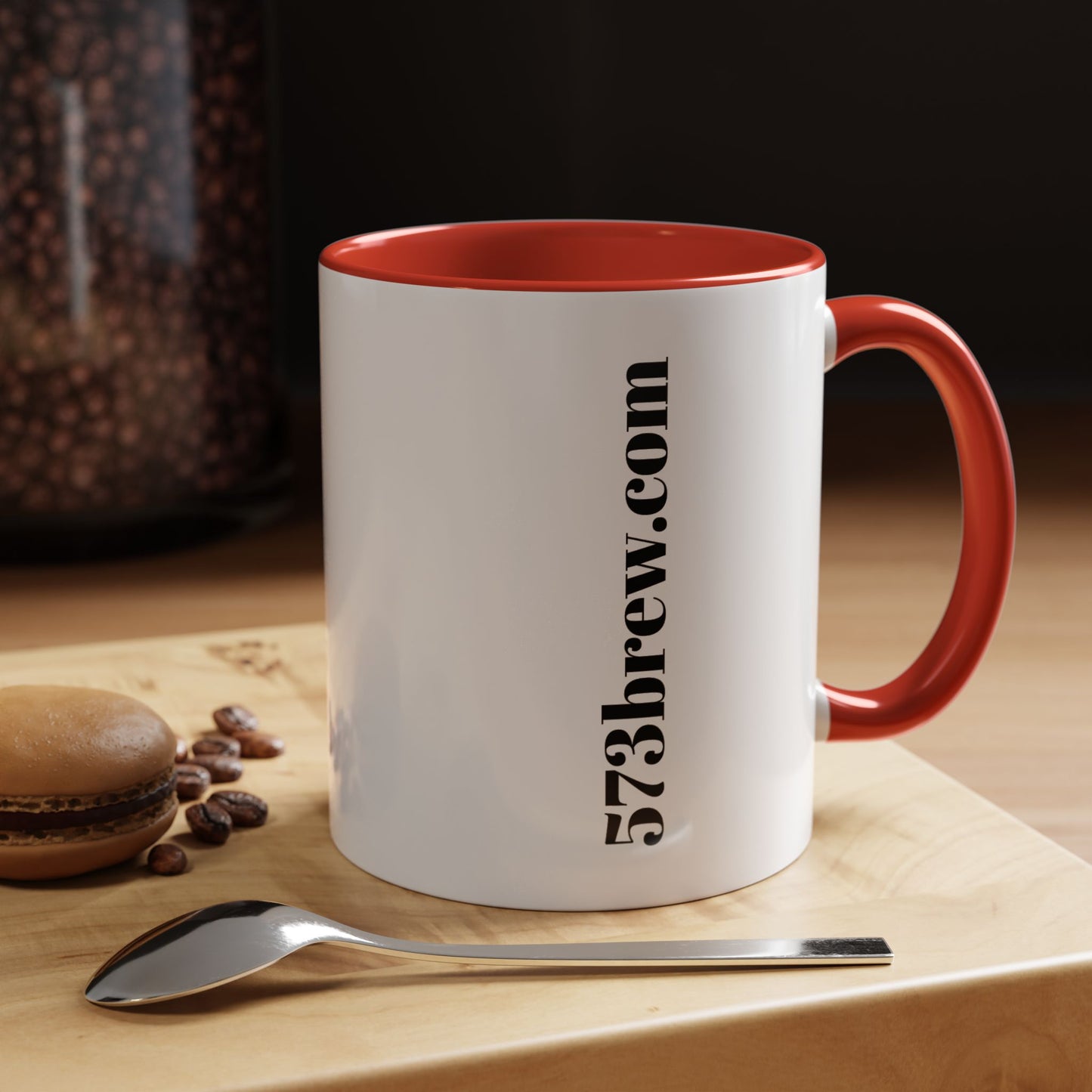 573brew.com Accent Coffee Mug – Black-Trim Ceramic Coffee Cup (11/15oz)
