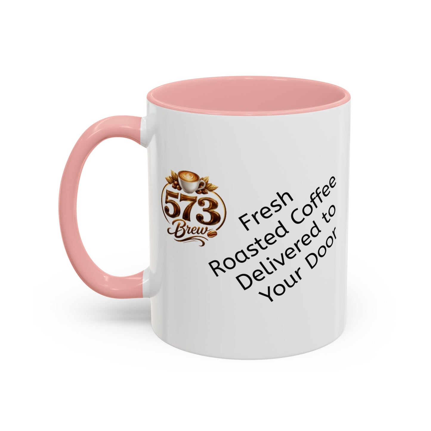 573brew.com Accent Coffee Mug – Black-Trim Ceramic Coffee Cup (11/15oz)