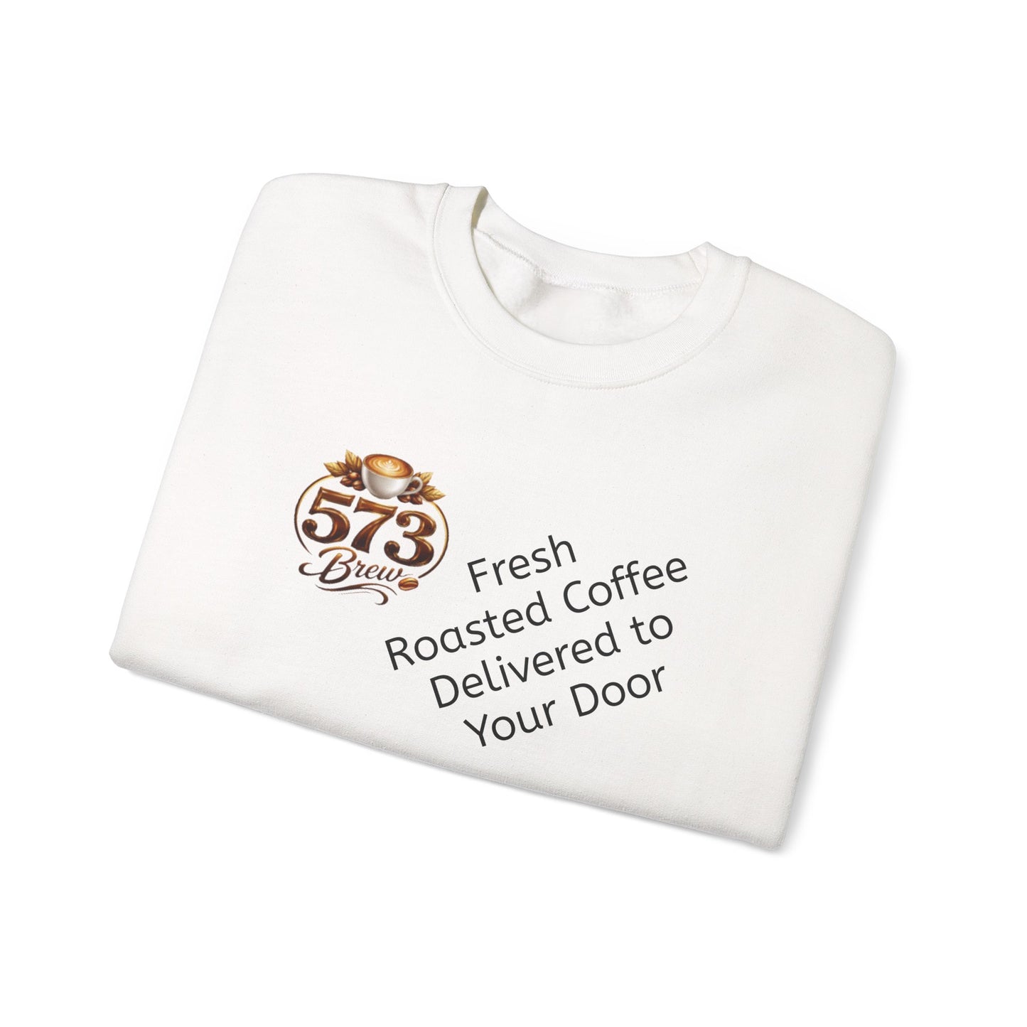 Coffee Logo Crewneck Sweatshirt — “573 Brew” Fresh Roasted Coffee Design