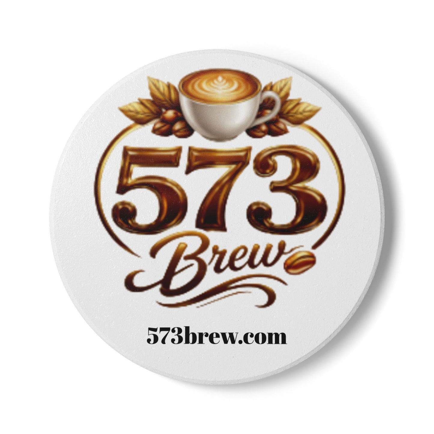 573 Brew Ceramic Coaster — Coffee Logo Drink Coaster
