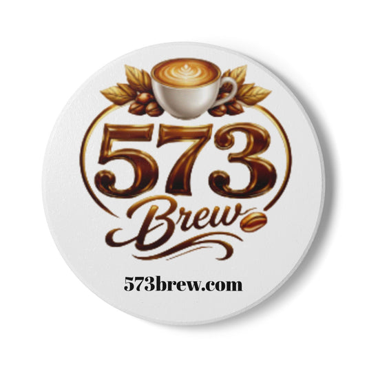 573 Brew Ceramic Coaster — Coffee Logo Drink Coaster