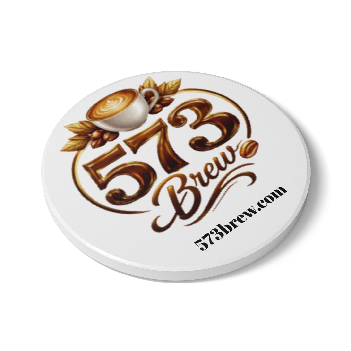 573 Brew Ceramic Coaster — Coffee Logo Drink Coaster