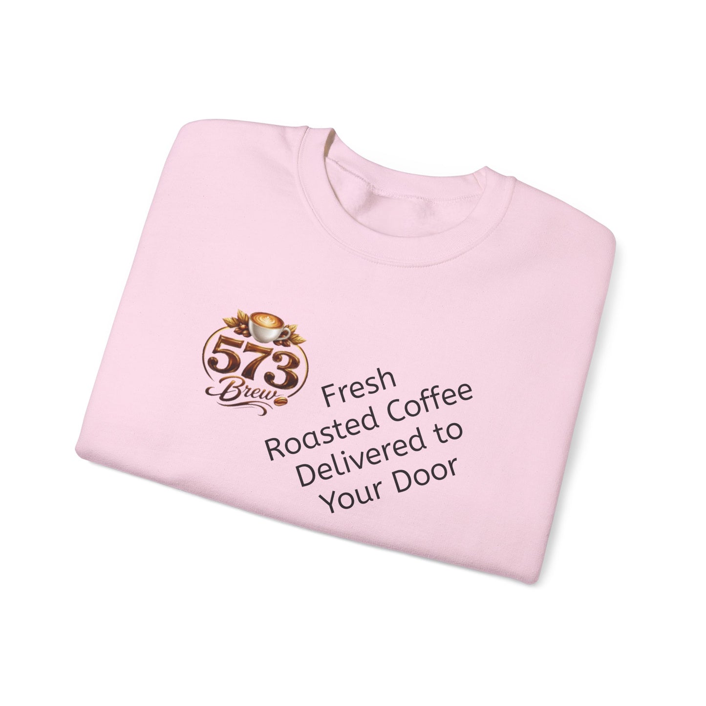 Coffee Logo Crewneck Sweatshirt — “573 Brew” Fresh Roasted Coffee Design
